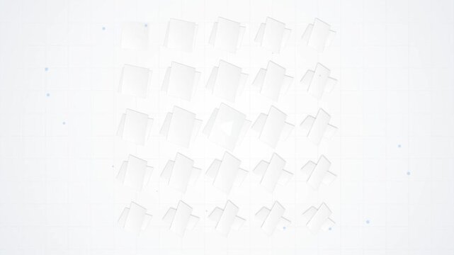 Abstract geometric pattern of white squares on a light gray background.