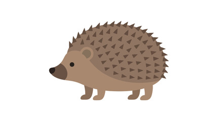 Obraz premium Simple brown hedgehog illustration on white background.