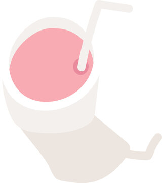 Smoothie Cup With Straw Cartoon