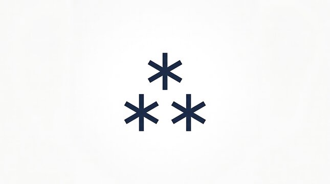 Three blue asterisk symbols on white background