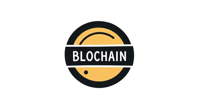 Blockchain technology logo design concept.