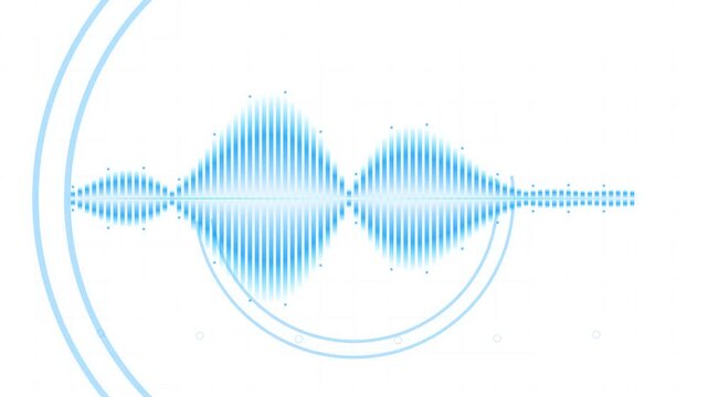 Digital Audio Waveform Visualization with Futuristic Interface Elements.