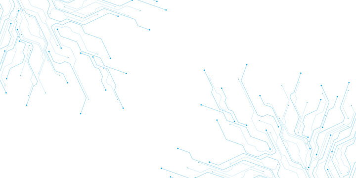 Abstract Blue Circuitry Network, Digital Data Flow, Futuristic Technology Connections, Clean Minimalist Tech Background
