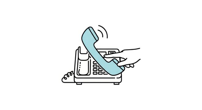 Vintage rotary phone in use.
