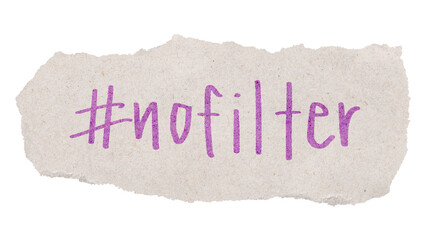  nofilter png word sticker, ripped paper typography, transparent background © Rawpixel.com