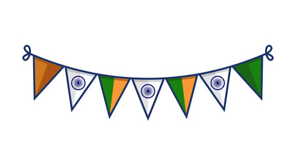Obraz premium Indian National Flag Bunting Garland for Independence and Republic Day Celebration