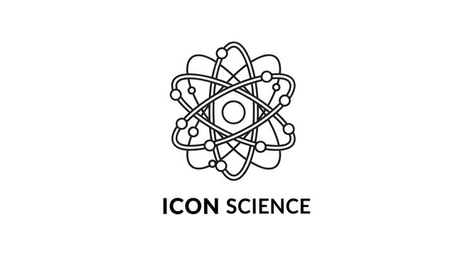 Science icon atom symbol illustration.