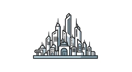 Fototapeta premium Cityscape with modern skyscrapers and architecture.