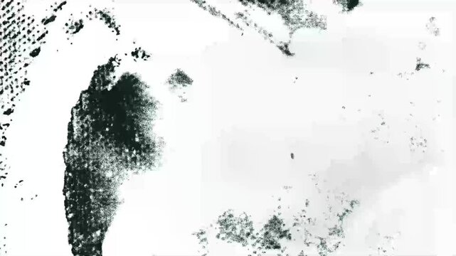 Dark abstract texture with dynamic white splashes and motion graphic effect.