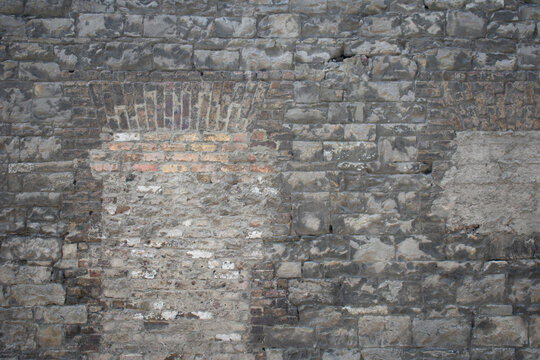 Grey Brick Wall and Door