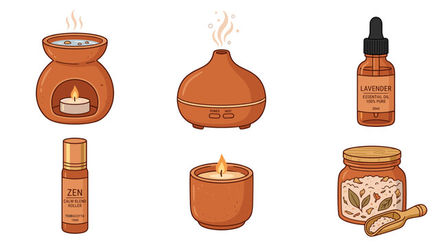 Aromatherapy and Relaxation Set with Essential Oil Diffuser and Candle