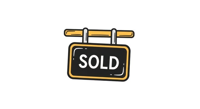 Sold sign hanging on a pole.