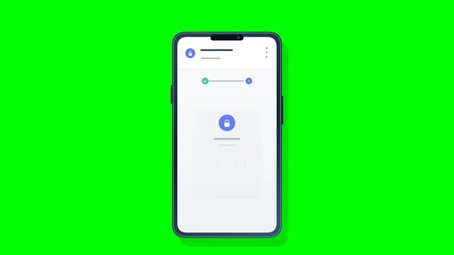 2 Step Verification Smartphone Animation on Green Screen