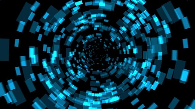 Video flying through a tunnel of digital data packets in an AI ecosystem, alpha channel transparency, 4k 24p 
