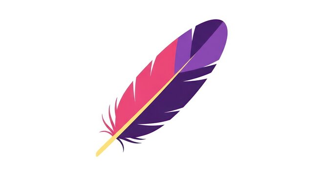 Colorful feather graphic illustration design.