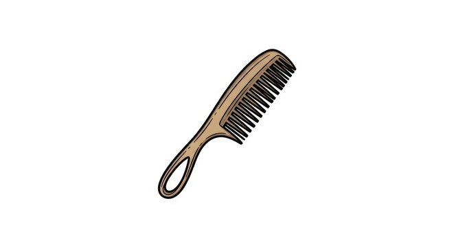 Wooden wide tooth comb for hair.