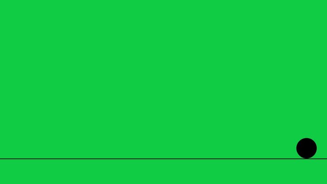 Bouncing black ball animation on green screen background, for easy chroma, key compositing bouncing ball