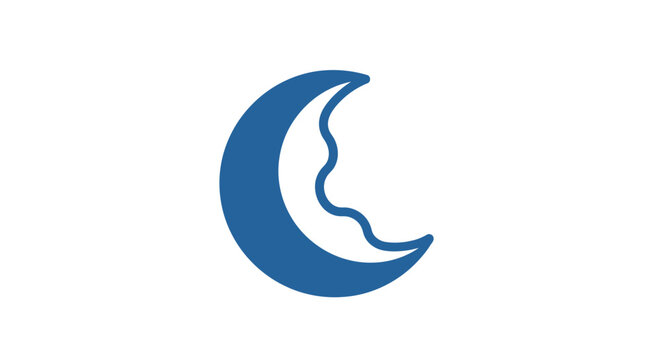 a blue crescent moon icon.