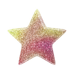 Fototapeta premium Stationery holographic gel sticker with glitter in the form of a shiny star