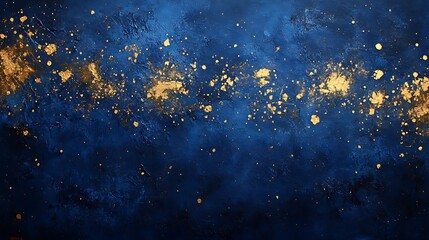 Fototapeta premium Blue gold texture background, cosmic splash, design backdrop
