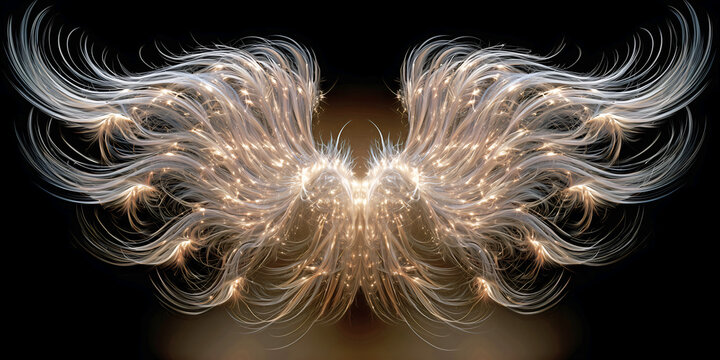 The Wings of Living Light: A Golden Symmetry in Motion, ai generated.