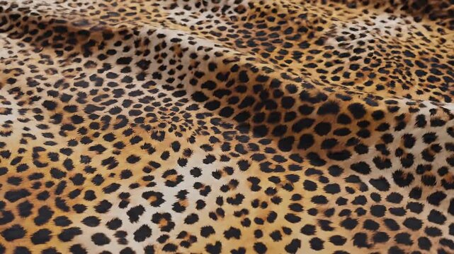 Leopard print fabric texture closeup.