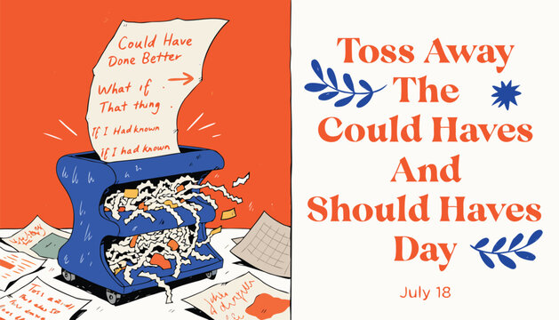 Paper shredder destroying negative thoughts for a better mental state