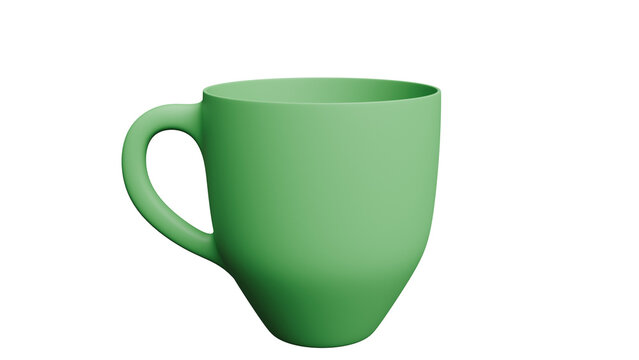 Green Mug on White Background