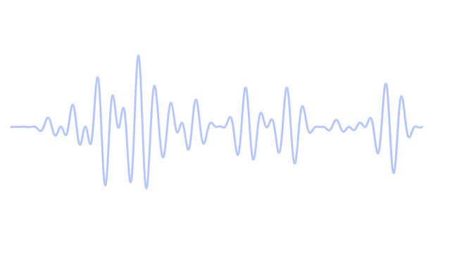 Oscillating Sound Wave on White Background