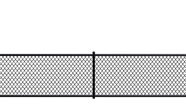 Black Chain-Link Fence on Dark Background