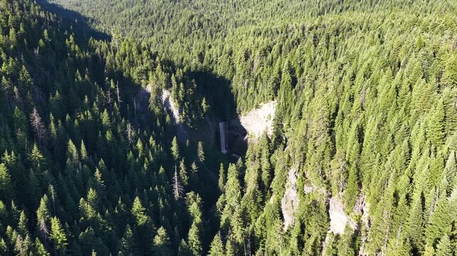 The picturesque Tamawanas Falls is surrounded by Mt. Hood National Forest which spans all the way to the Columbia River Gorge in Oregon. This scenic area, near Portland, offers year-round recreation.