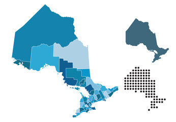 Naklejka premium Set maps of Ontario state