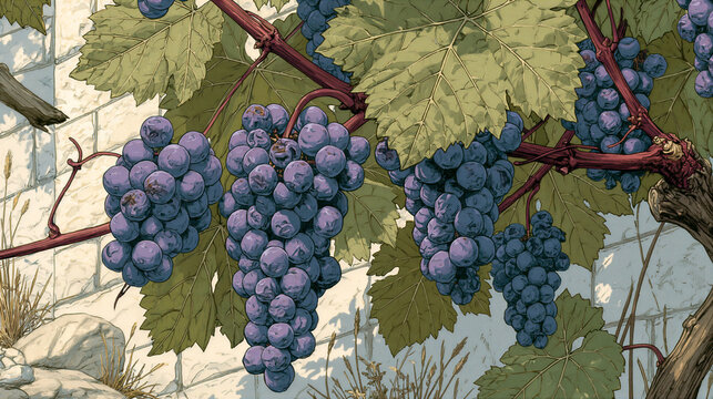 Isaiah's vineyard yielding only bitter, rotten wild grapes, dark and gloomy agricultural scene, prophetic disappointment