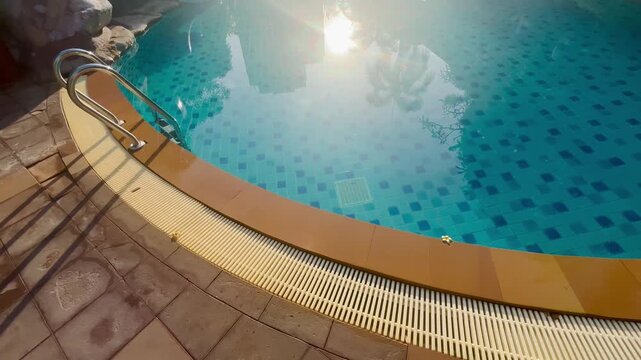 Swimming pool water surface sunny