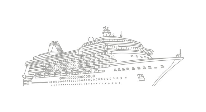 Large Cruise Ship Ocean Vessel.