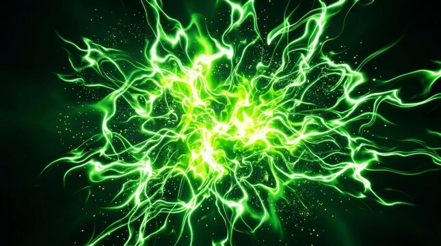 Image of a green flame effect rising high into the sky