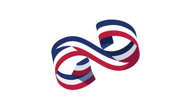 Patriotic Infinity Ribbon Design in Red White and Blue