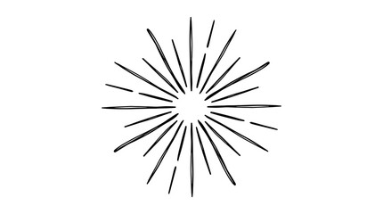 Fototapeta premium Hand Drawn Sunburst Starburst Explosion Effect Isolated on White Background