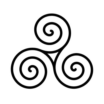 Elegant Triskele Symbol A Timeless Celtic Design with Spirals.