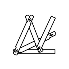 Obraz premium Folding Ruler Outline Precision Measurement Tool Illustration.