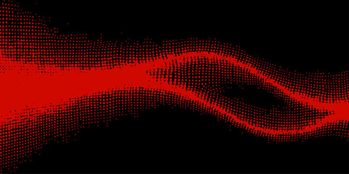 Futuristic digital data stream with red matrix grid style wavy texture