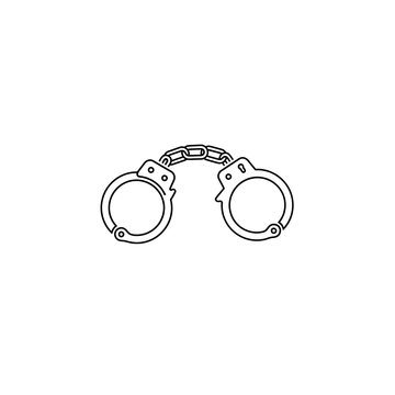 Handcuffs Line Art Illustration for Law Enforcement and Justice.