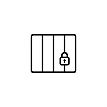 Jail Cell Icon Symbol of Incarceration and Confinement.