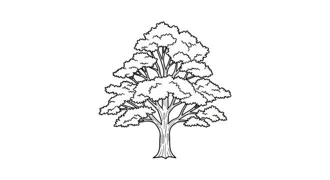 Tree with large leafy branches standing.