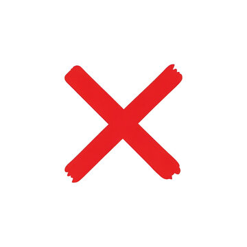 Bold red cross icon symbol for no entry or prohibition