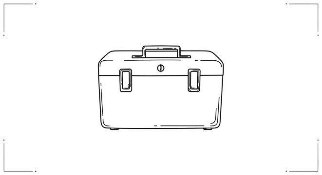 Portable plastic toolbox with sturdy handle and latches.