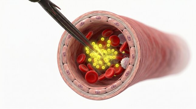 3D Microscopic Diagram of Mosquito Injecting Dengue Virus into a Capillary