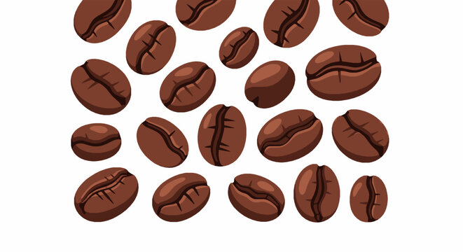Seamless pattern with roasted coffee beans