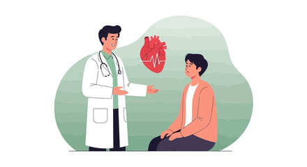 Fototapeta premium Doctor Explains Heart Health to Patient, Medical Consultation Concept