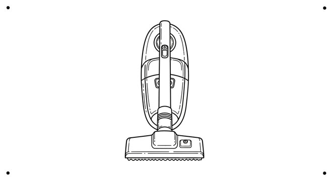 Modern upright vacuum cleaner isolated view.